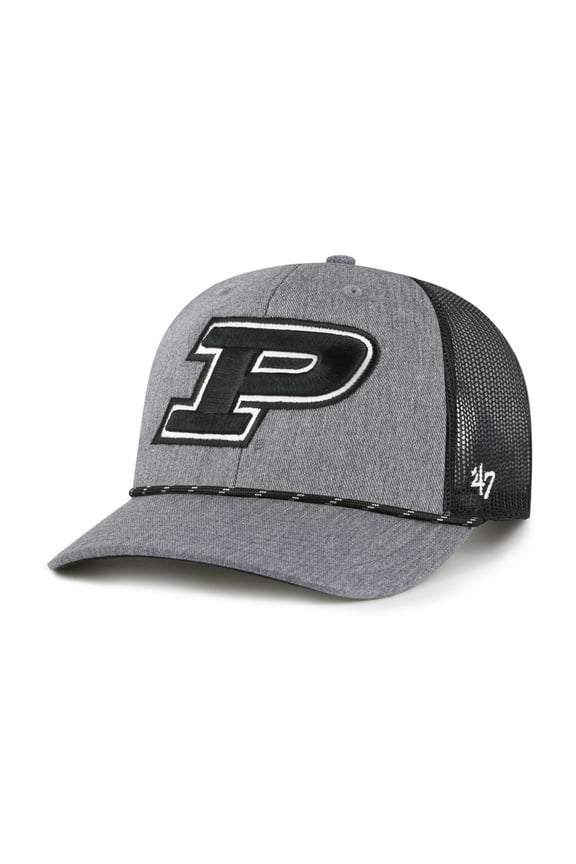 Men's-'47  Gray Purdue Boilermakers Carbon Rope Adjustable Hat