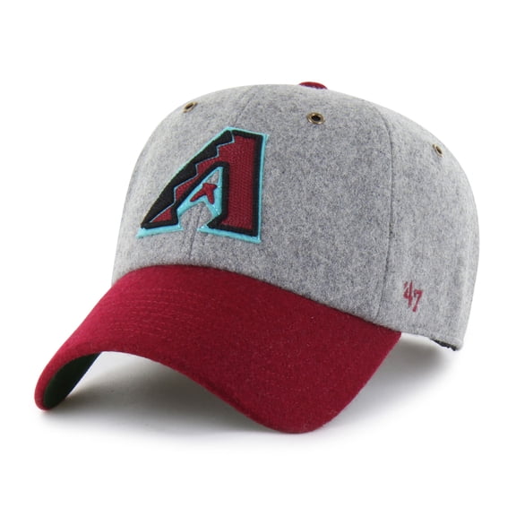 Men's '47 Gray/Red Arizona Diamondbacks Golden Age Wool Clean Up Adjustable Hat