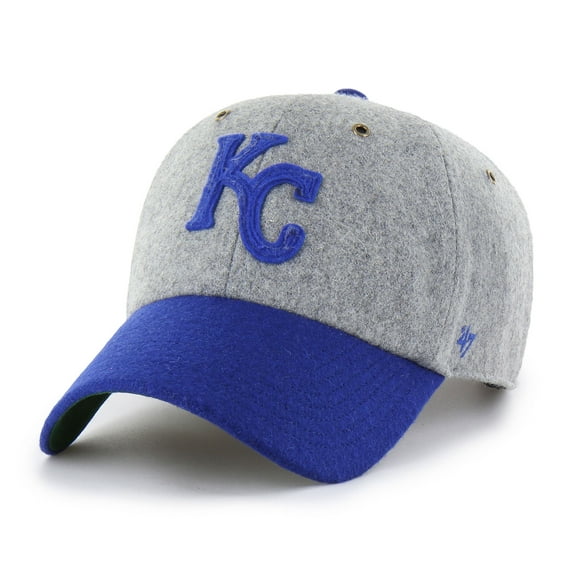 Men's '47 Gray/Royal Kansas City Royals Golden Age Wool Clean Up Adjustable Hat