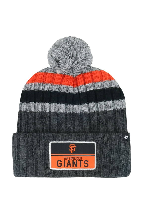 Men's '47 Gray San Francisco Giants Stack Cuffed Knit Hat with Pom