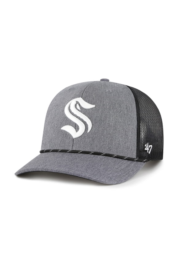 Men's '47 Gray Seattle Kraken Carbon Rope Trucker Adjustable Hat
