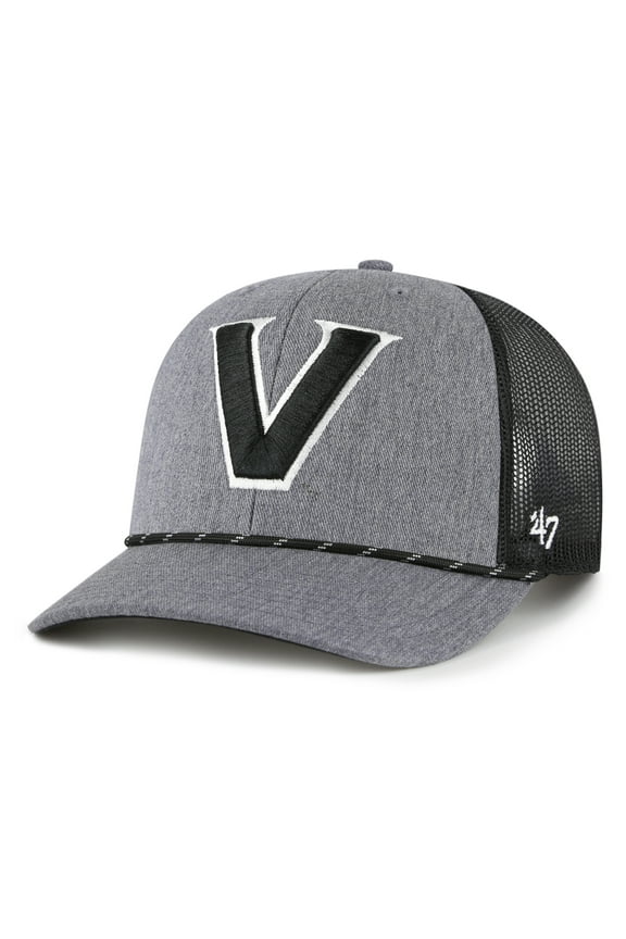 Men's-'47  Gray Vanderbilt Commodores Carbon Rope Adjustable Hat