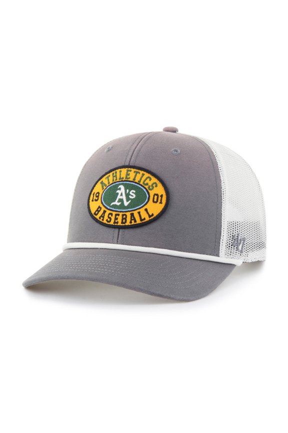 Men's '47 Gray/White Athletics Tide Sweep Rope Trucker Adjustable Hat