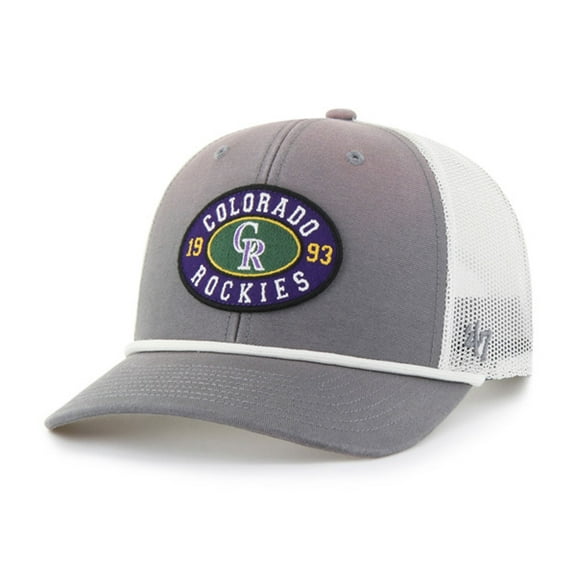 Men's '47 Gray/White Colorado Rockies Tide Sweep Rope Trucker Adjustable Hat
