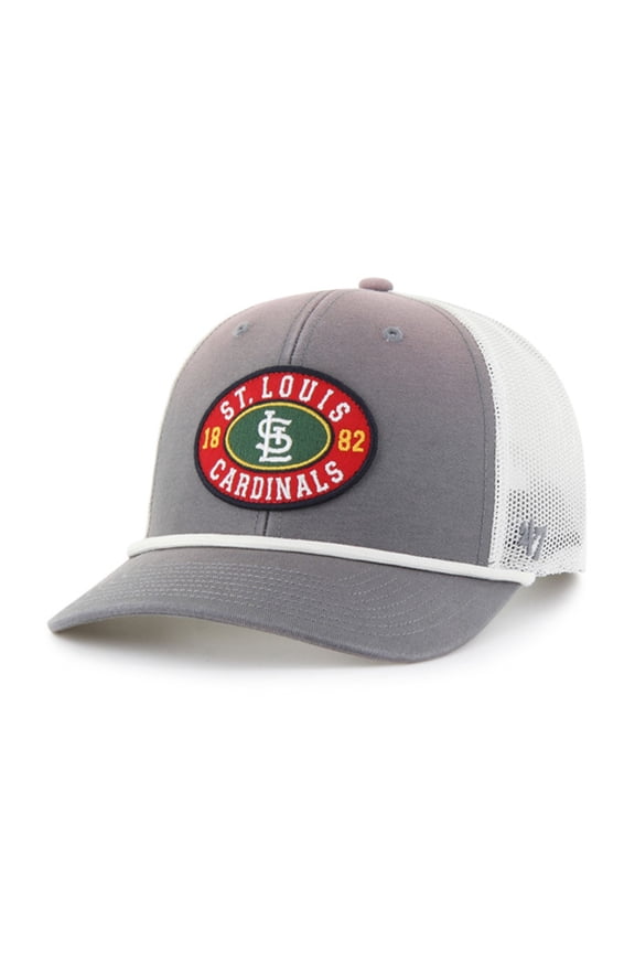 Men's '47 Gray/White St. Louis Cardinals Tide Sweep Rope Trucker Adjustable Hat