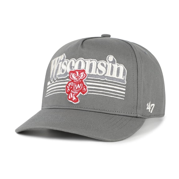 Men's '47  Gray Wisconsin Badgers Script Fade Hitch Adjustable Hat