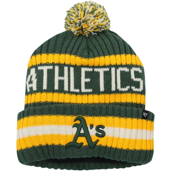 Men's '47  Green Athletics Bering Cuffed Knit Hat with Pom