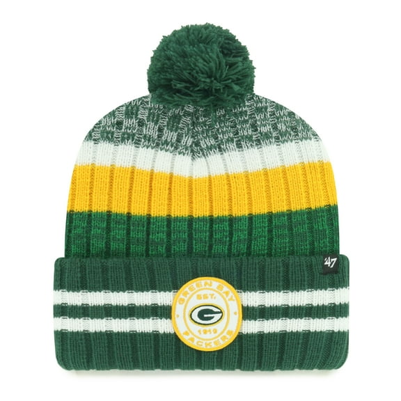 Men's '47 Green Bay Packers Quiver Cuffed Knit Hat with Pom