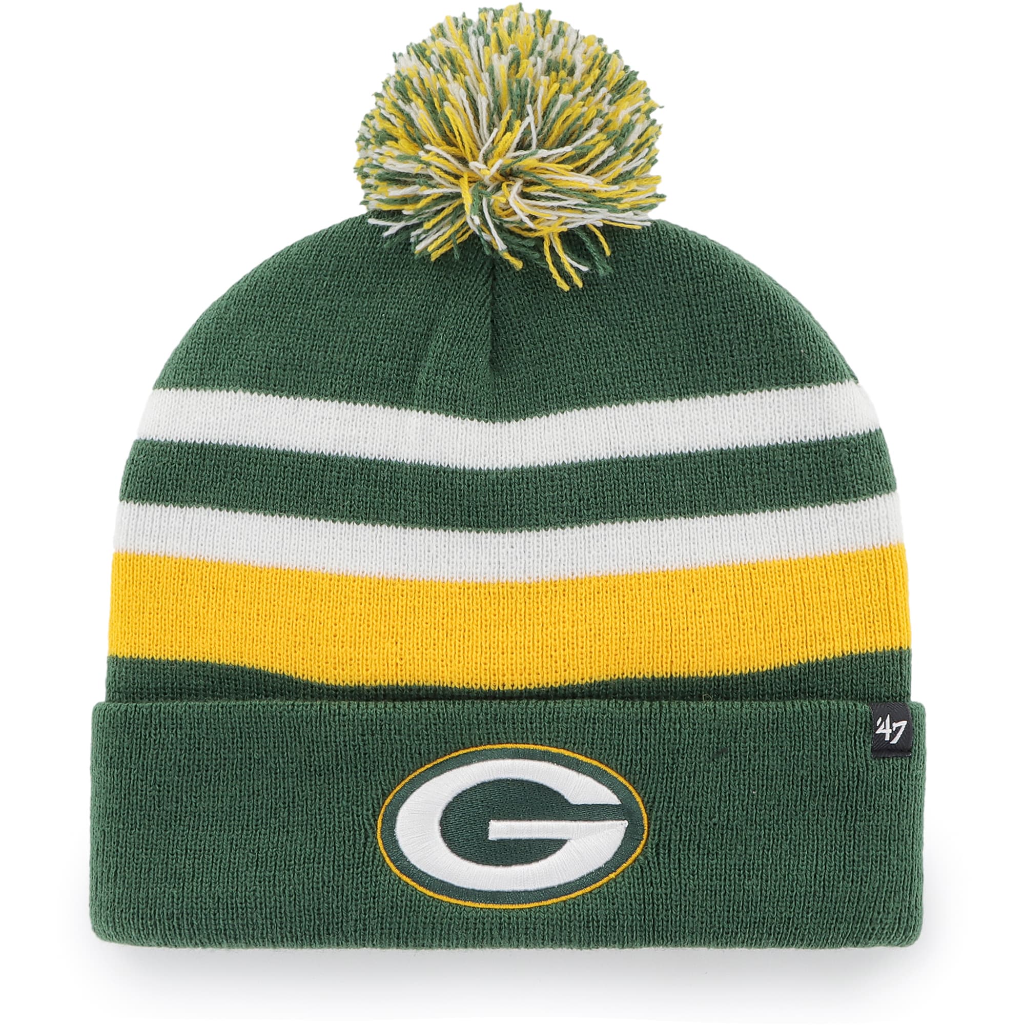 Men's '47 Green Green Bay Packers State Line Cuffed Knit Hat with Pom - OSFA - image 1 of 1