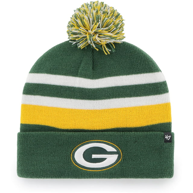 Men's '47 Green Green Bay Packers State Line Cuffed Knit Hat with Pom - OSFA