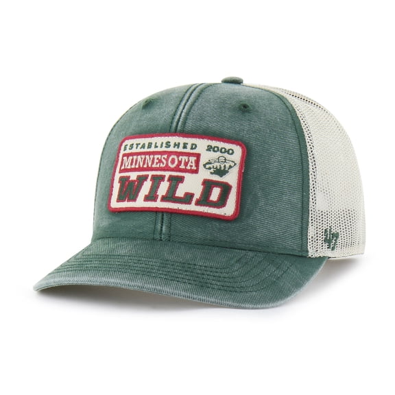 Men's '47 Green Minnesota Wild Canteen Pigment Dyed Patch Trucker Adjustable Hat