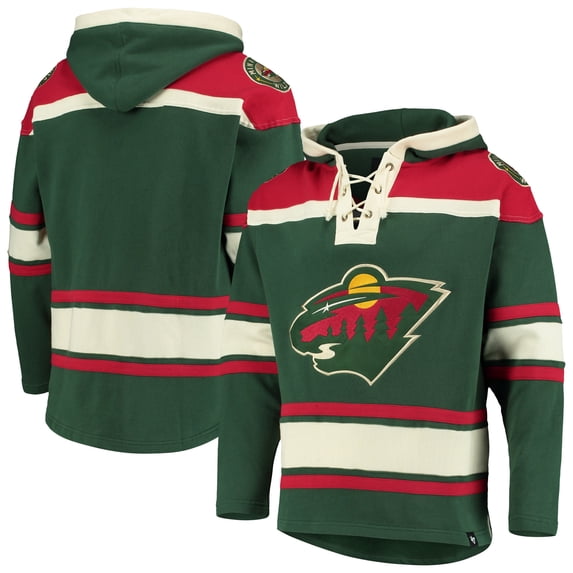 Men's '47 Green Minnesota Wild Superior Lacer Hoodie