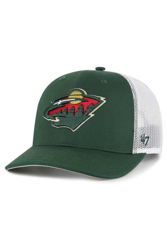 Men's '47 Green/White Minnesota Wild Logo Trucker Adjustable Hat