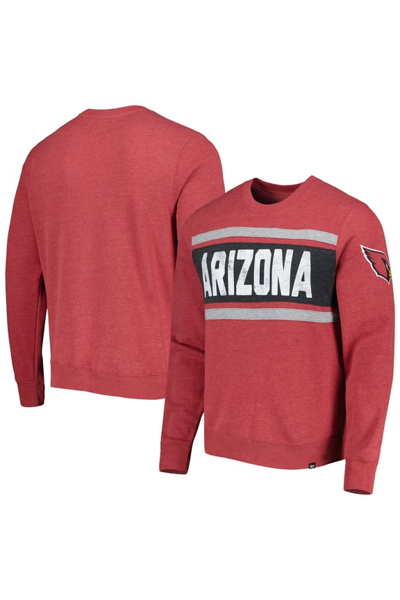 Men's '47 Heathered Cardinal Arizona Cardinals Bypass Tribeca Pullover Sweatshirt