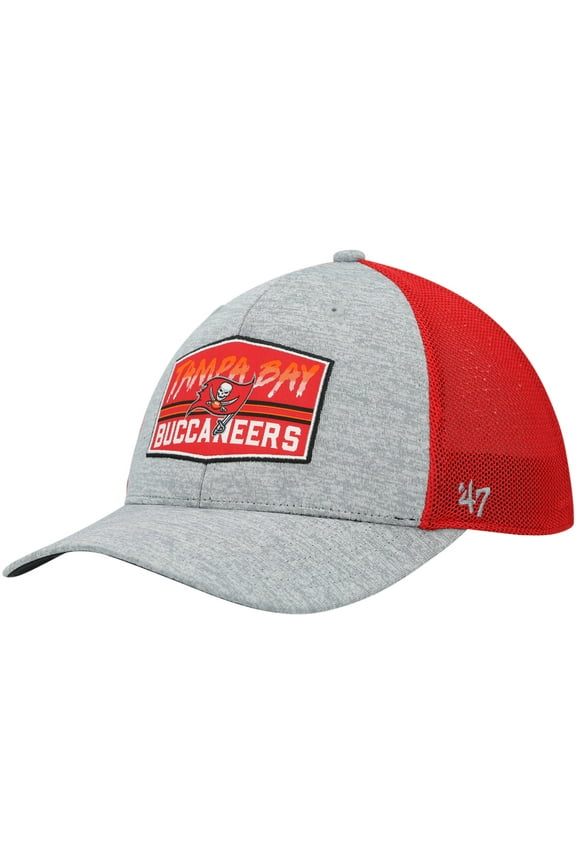 Men's '47 Heathered Gray/Red Tampa Bay Buccaneers Motivator Flex Hat