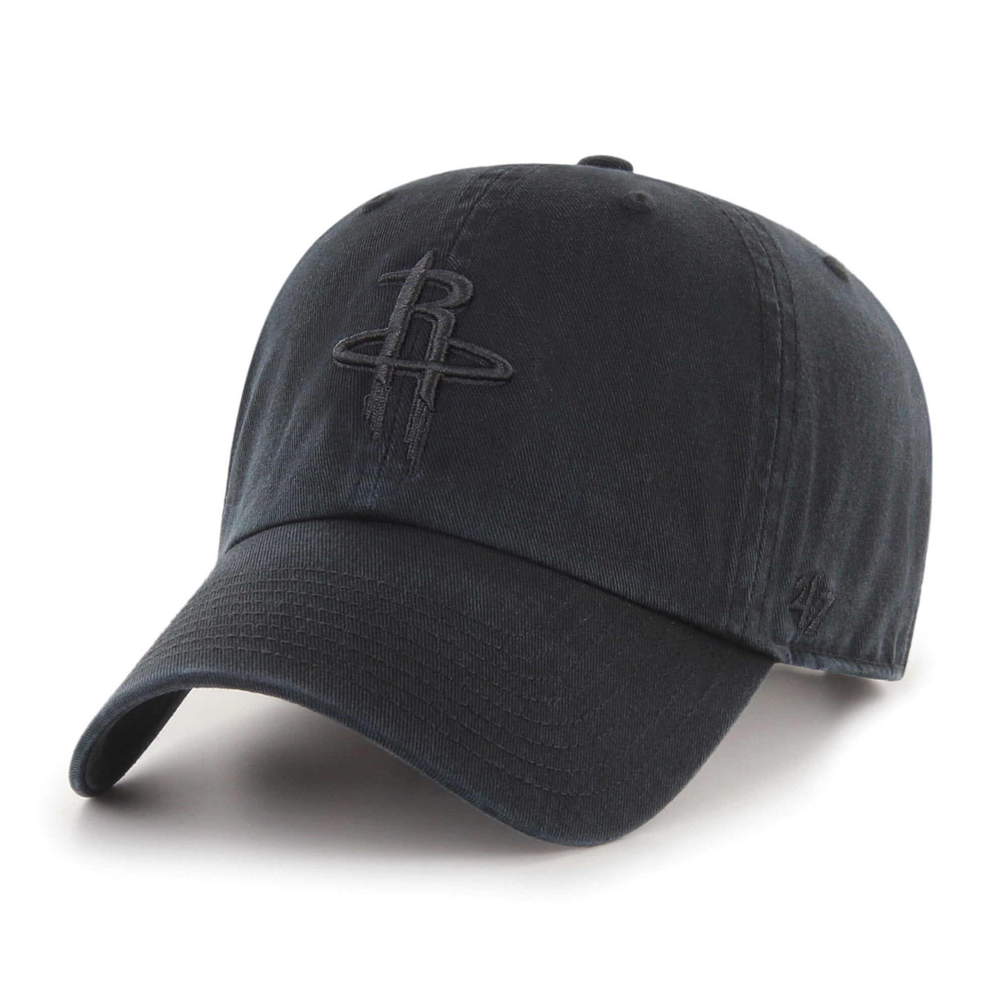 Men's '47  Houston Rockets Black on Black Clean Up Adjustable Hat