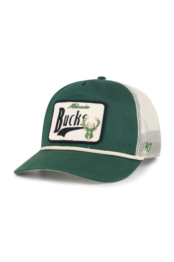 Men's '47 Hunter Green Milwaukee Bucks Emmett Heavy Twill Trucker Hitch Adjustable Hat