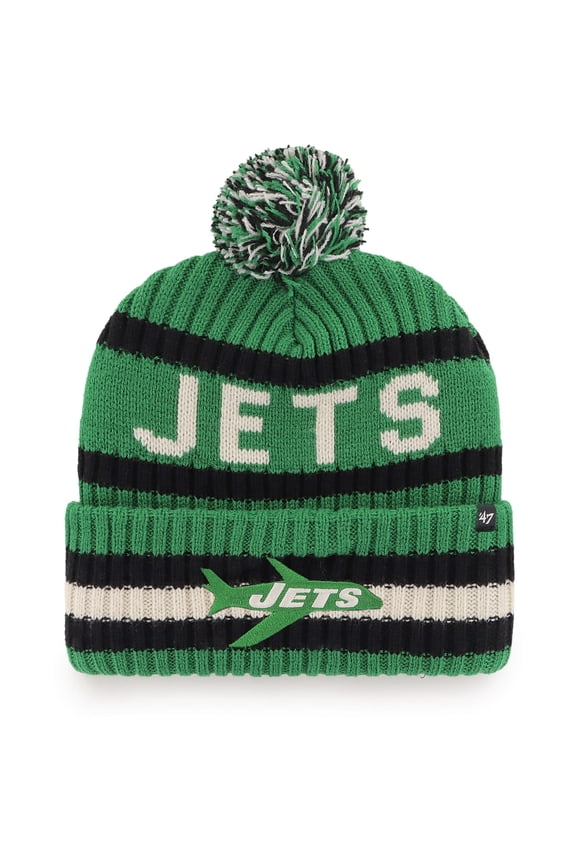 Men's '47 Kelly Green New York Jets Bering Cuffed Knit Hat with Pom