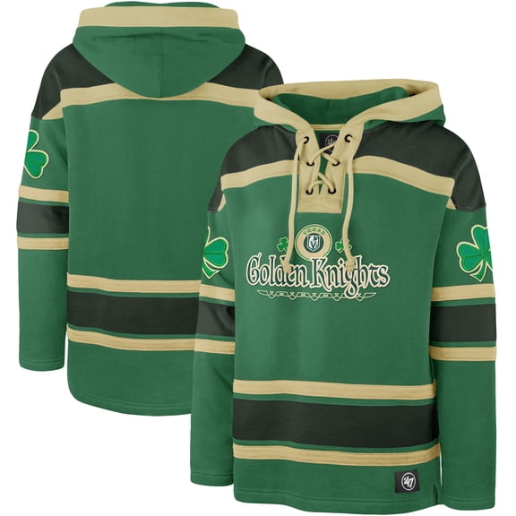 Men's '47 Kelly Green Vegas Golden Knights St. Patrick's Day McLucky Superior Lacer Pullover Hoodie