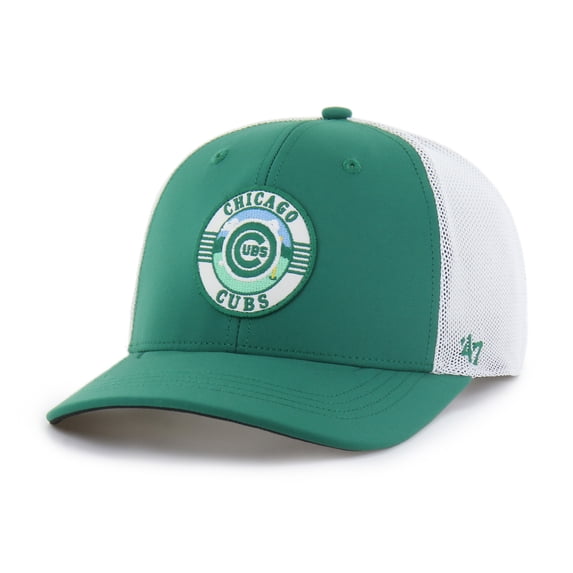 Men's '47 Kelly Green/White Chicago Cubs Elevated Greens Adjustable Trucker Hat