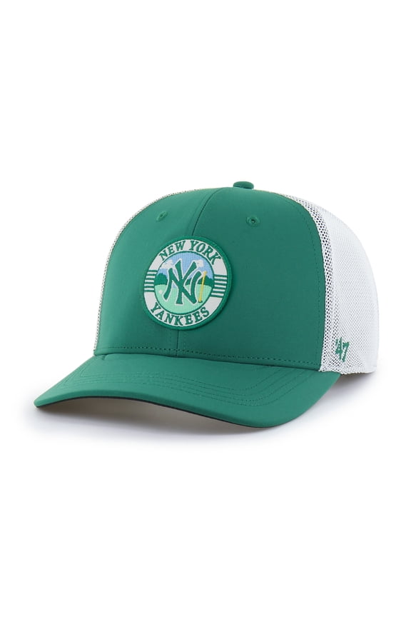 Men's '47 Kelly Green/White New York Yankees Elevated Greens Adjustable Trucker Hat