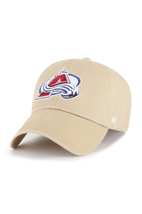 Men's '47  Khaki Colorado Avalanche Logo Clean Up Adjustable Hat