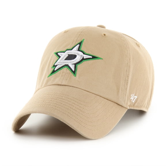 Men's '47 Khaki Dallas Stars Logo Clean Up Adjustable Hat