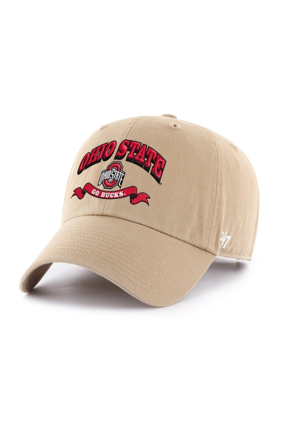 Men's '47 Khaki Ohio State Buckeyes Region Clean Up Adjustable Hat