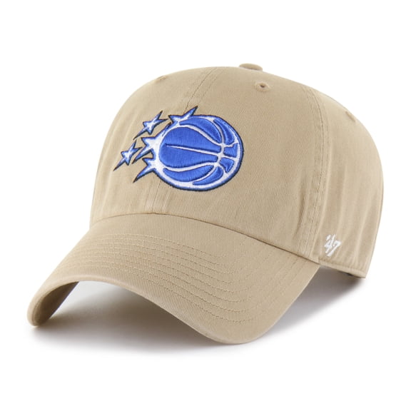 Men's '47  Khaki Orlando Magic Logo Clean Up Adjustable Hat