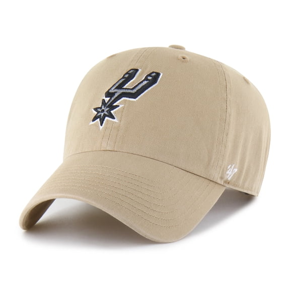Men's '47  Khaki San Antonio Spurs Logo Clean Up Adjustable Hat