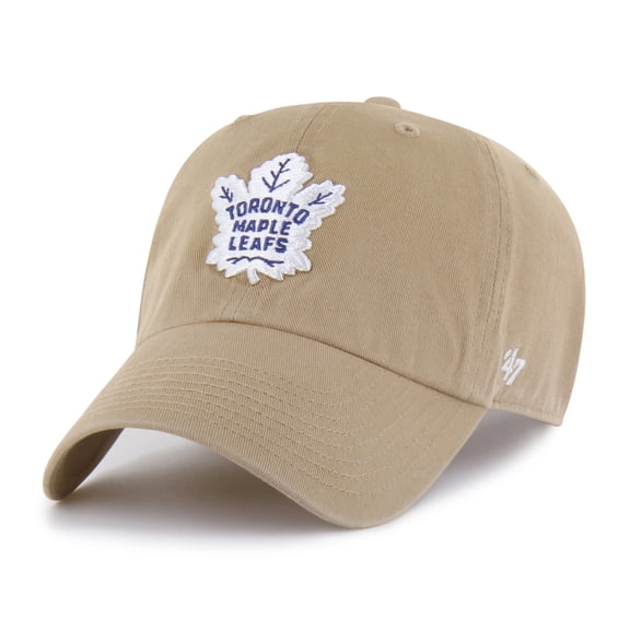 Men's '47 Khaki Toronto Maple Leafs Logo Clean Up Adjustable Hat