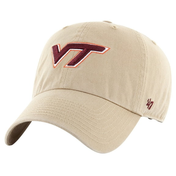 Men's '47 Khaki Virginia Tech Hokies Clean Up Adjustable Hat