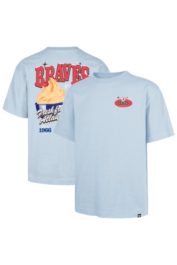 Men's '47 Light Blue Atlanta Braves Ice Cream Parlor Foundation T-Shirt