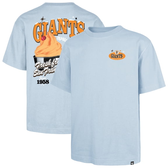 Men's '47 Light Blue San Francisco Giants Ice Cream Parlor Foundation T-Shirt