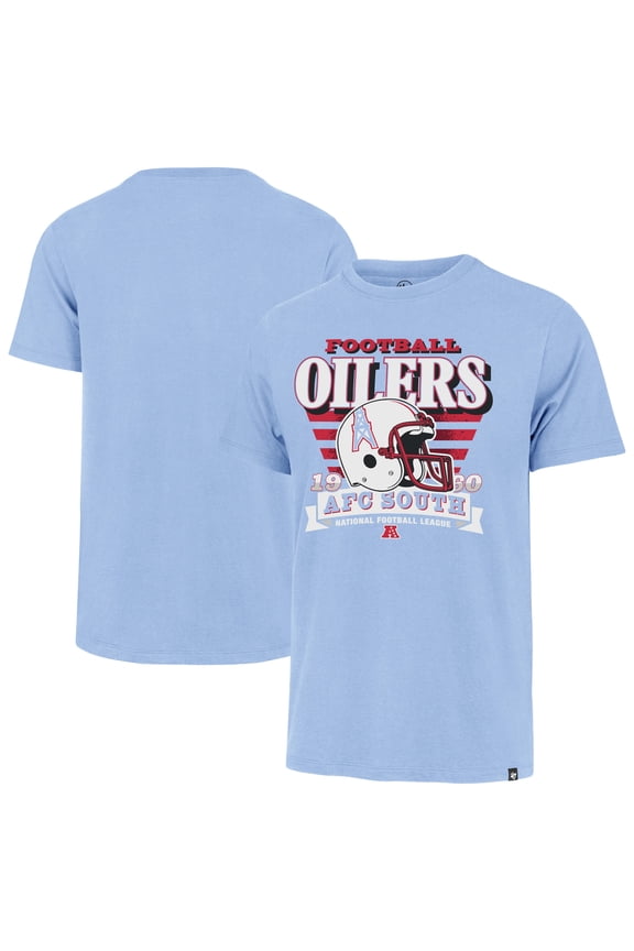 Men's '47 Light Blue Tennessee Oilers Stripe Splash Franklin Throwback T-Shirt