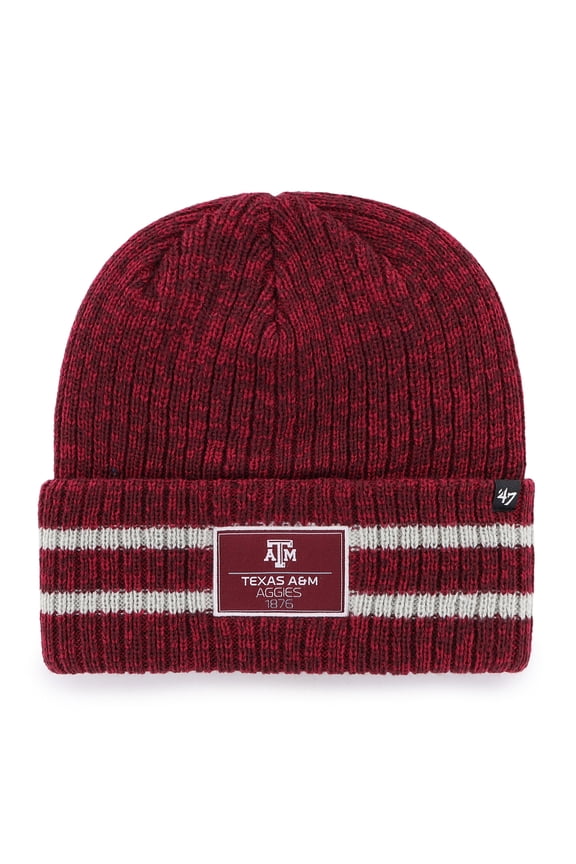 Men's '47  Maroon Texas A&M Aggies Stika Cuffed Knit Hat with Pom