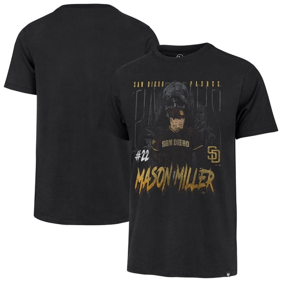 Men's '47 Mason Miller Black San Diego Padres The Reaper Player Graphic T-Shirt