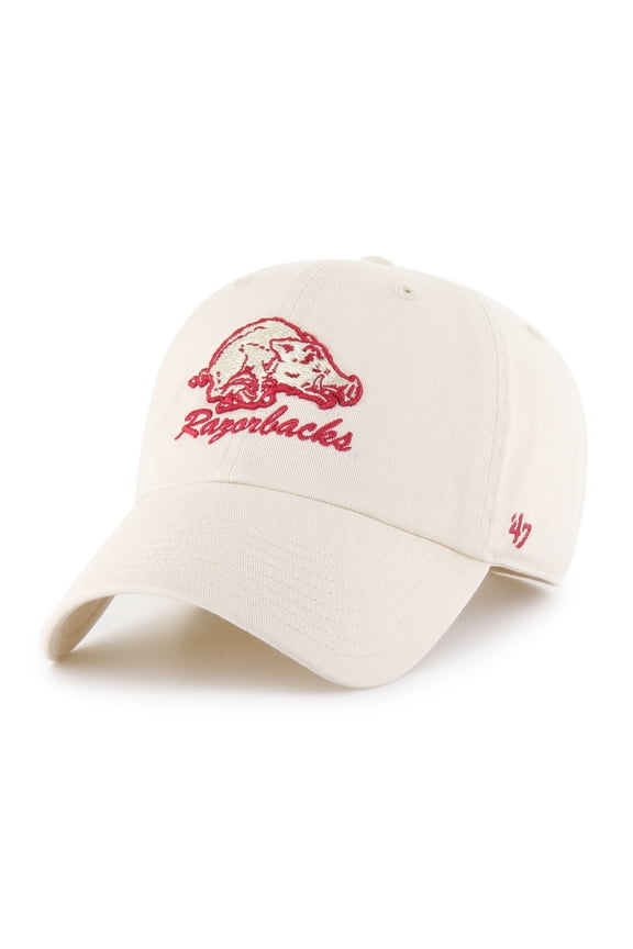 Men's '47 Natural Arkansas Razorbacks Vault Clean Up Adjustable Hat