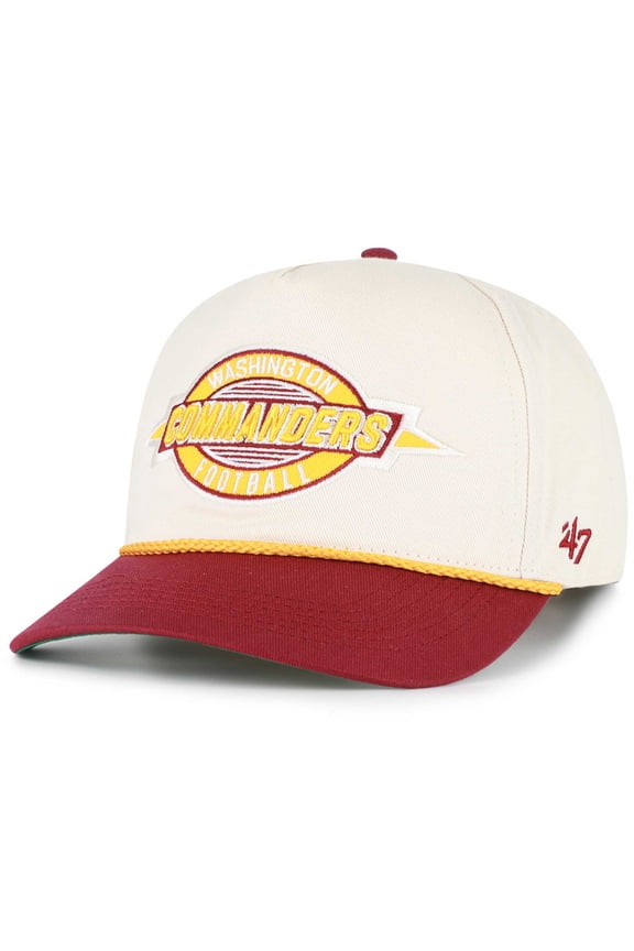 Men's '47 Natural/Burgundy Washington Commanders Frame Out Two-Tone Hitch Adjustable Hat