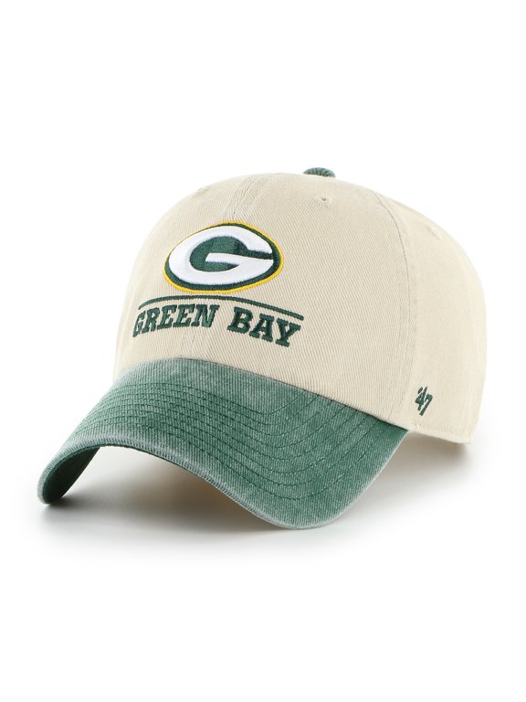Men's '47 Natural Green Bay Packers Logo Line Clean Up Adjustable Hat