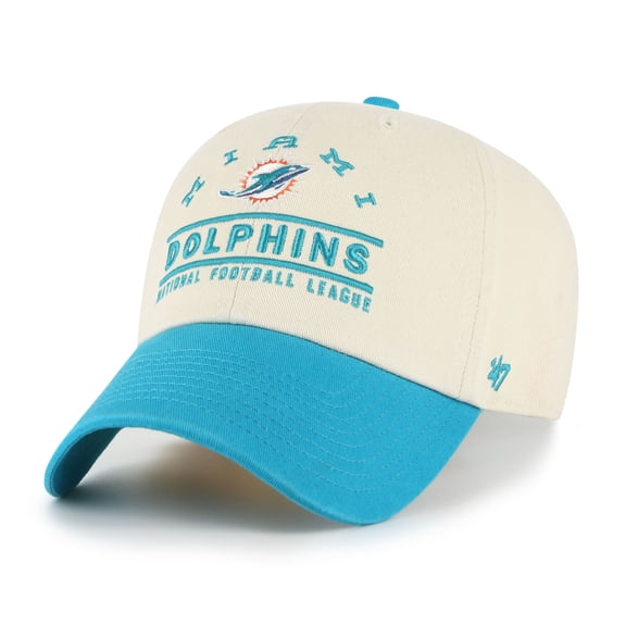 Men's '47  Natural Miami Dolphins Windham Clean Up Adjustable Hat