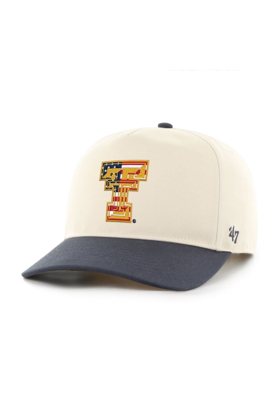 Men's '47 Natural/Navy Texas Tech Red Raiders Americana Flag Hitch Adjustable Hat