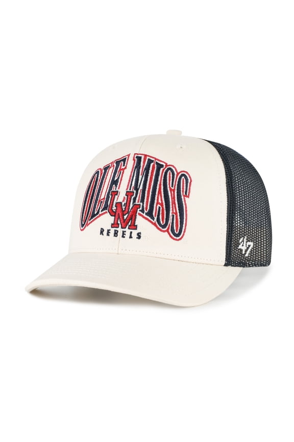 Men's '47 Natural Ole Miss Rebels Drawbridge Trucker Adjustable Hat