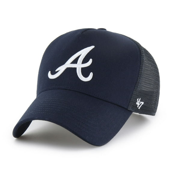 Men's '47 Navy Atlanta Braves Ballpark Offside Adjustable Trucker Hat