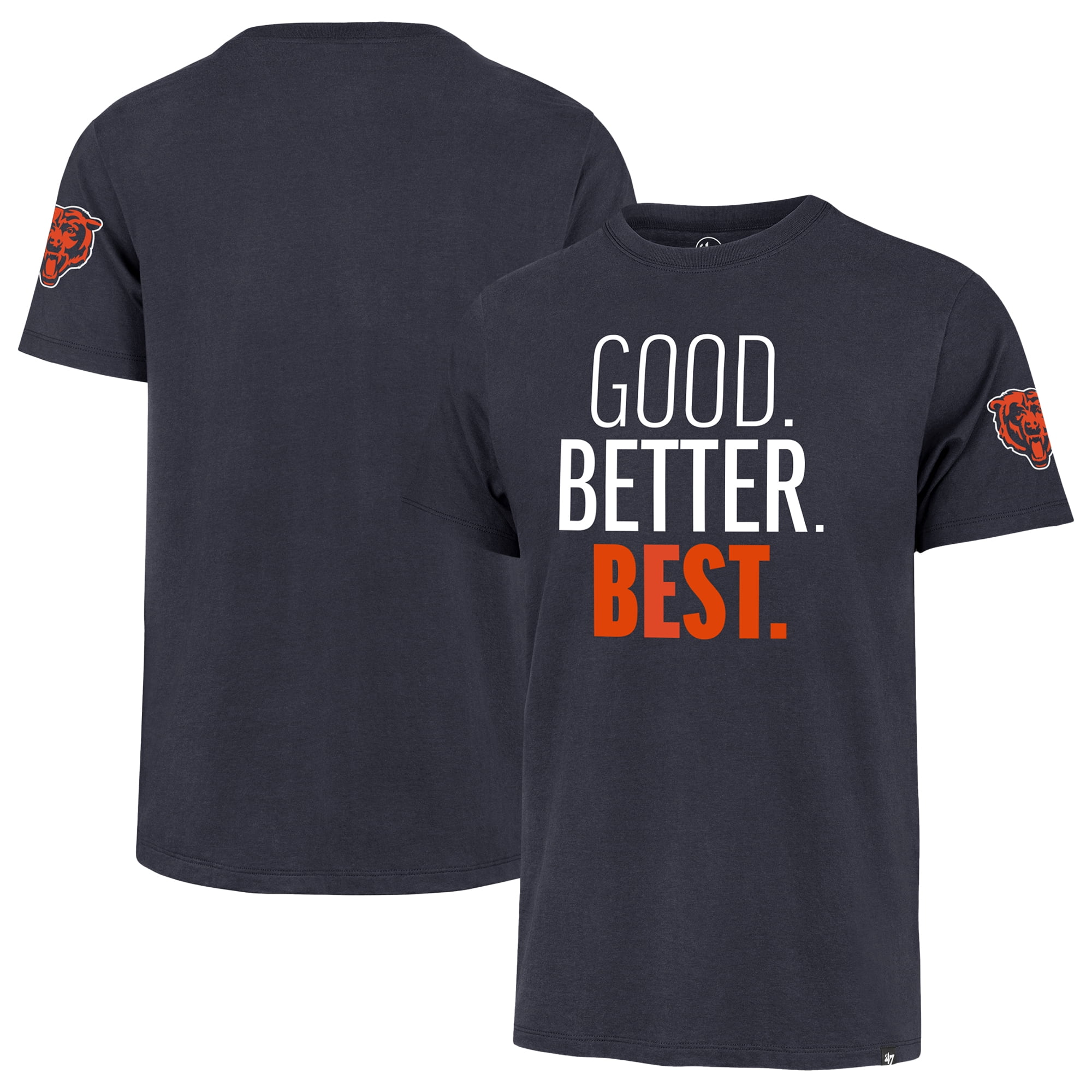 Men's '47 Navy Chicago Bears Good. Better. Best. Franklin T-Shirt ...