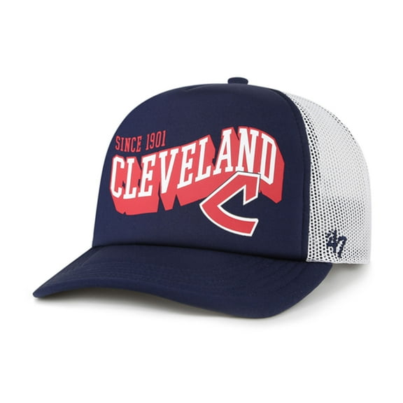 Men's '47 Navy Cleveland Guardians Meander Foam Trucker Snapback Hat