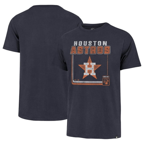 Men's '47  Navy Houston Astros Cooperstown Collection Borderline Franklin T-Shirt