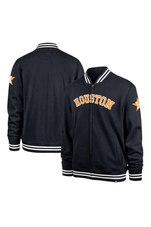 Men's '47 Navy Houston Astros Wax Pack Pro Camden Full-Zip Track Jacket