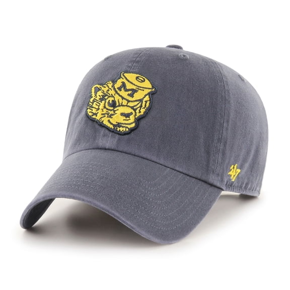 Men's '47 Navy Michigan Wolverines College Vault Clean Up Adjustable Hat