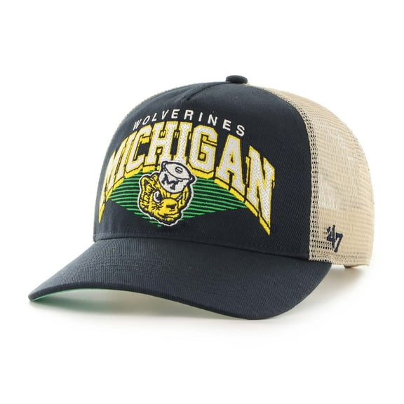 Men's '47 Navy Michigan Wolverines Pomona Mesh Hitch Adjustable Trucker Hat